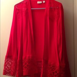 A Fabulous Kim Rogers Red Top with lace
